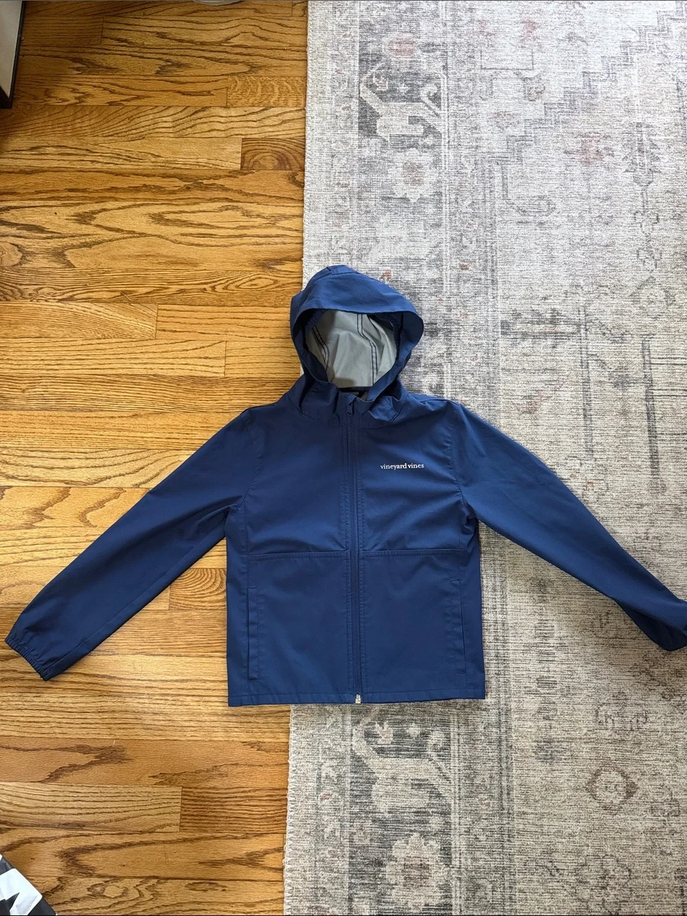 Vineyard Vines Navy Hooded Raincoat